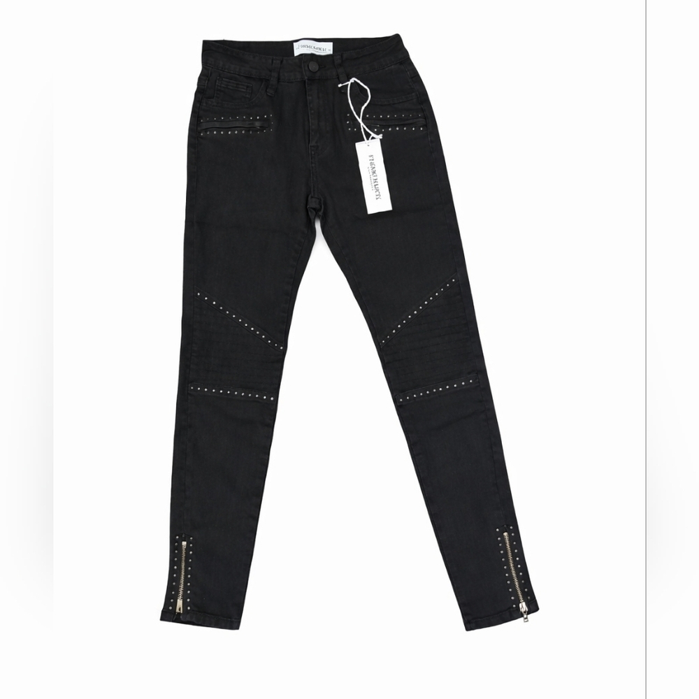 ETIENNE MARCEL Black Studded Skinny Jeans/Denim/chic, Black Jeans - Size 27